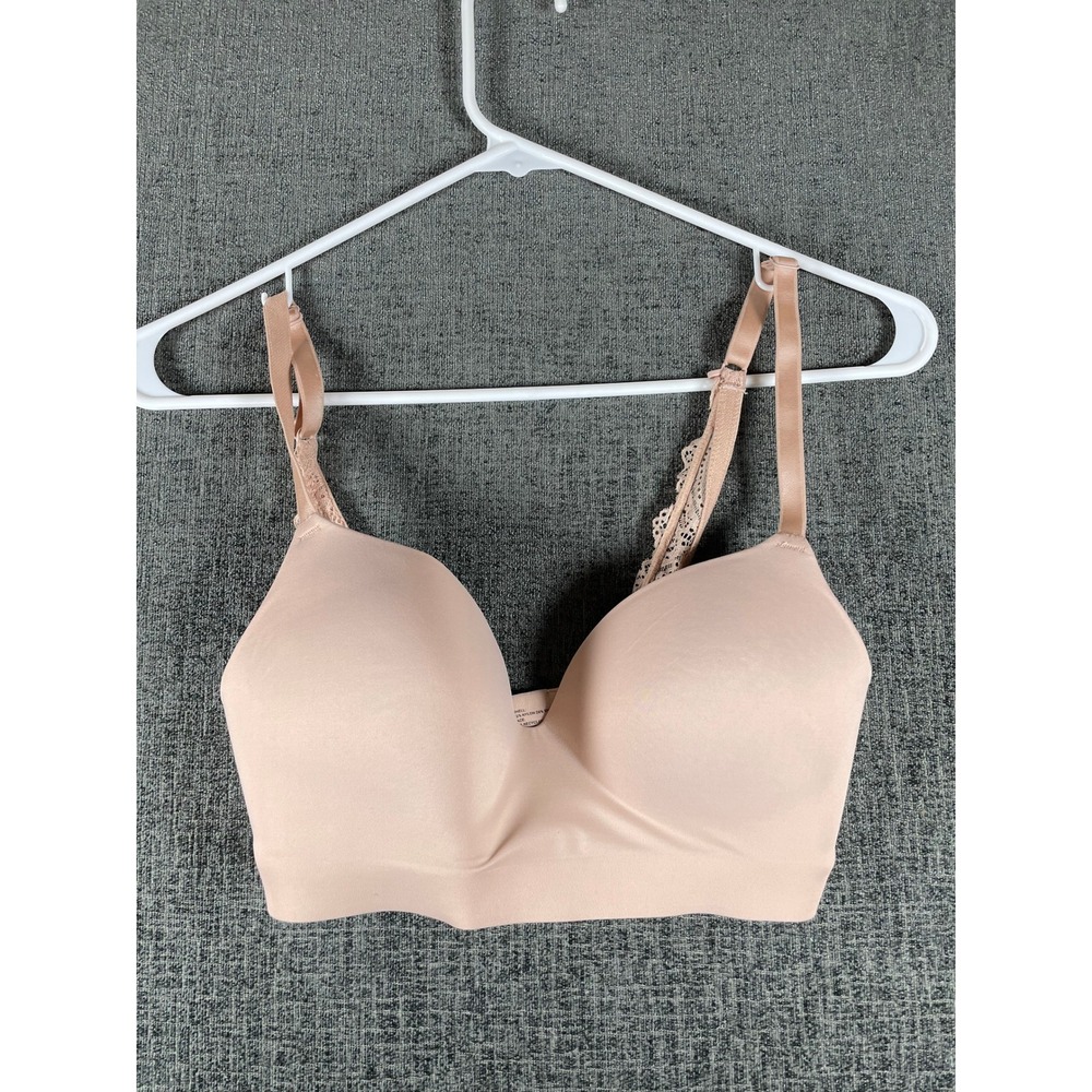 Soma Enbliss Luxe Wireless Lace J Hook Bra 32C Nude Pink Convertible 79984